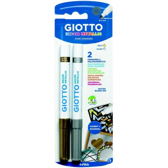 ΜΑΡΚΑΔΟΡΟΙ GIOTTO DECOR METALLIC ΧΡΥΣΟ-ΑΣΗΜΙ (14500)